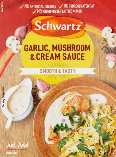 Schwartz Sachets - Garlic Mushroom and Cream Sauce 6 x 26g